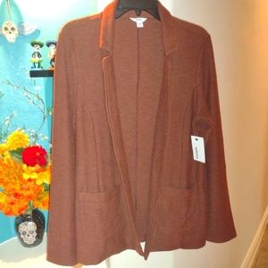NWT Women's Brown Knit Blazer Medium